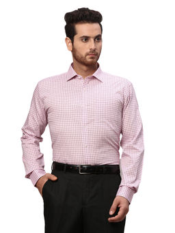 Park Avenue - Slim Fit Checkered Red Formal Shirt