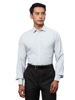 Park Avenue - Slim Fit Checkered Blue Formal Shirt