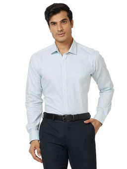 Park Avenue - Slim Fit Checkered Blue Formal Shirt