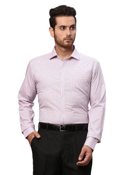 Park Avenue - Slim Fit Checkered Pink Formal Shirt