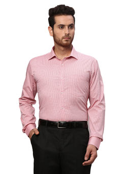 Park Avenue - Slim Fit Checkered Red Formal Shirt