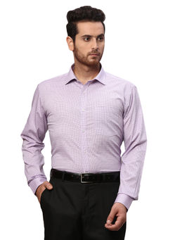 Park Avenue - Slim Fit Checkered Lavender Formal Shirt