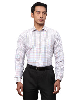 Park Avenue - Slim Fit Checkered Yellow Formal Shirt