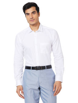 Park Avenue - Slim Fit Stripe White Formal Shirt