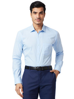 Park Avenue - Slim Fit Printed Blue Formal Shirt