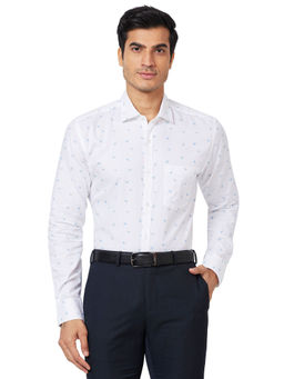 Park Avenue - Slim Fit Printed White Formal Shirt