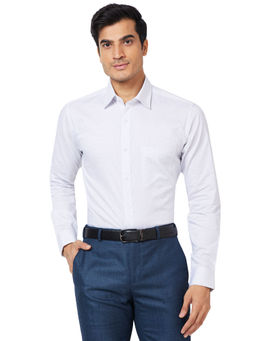 Raymond - Slim Fit Checkered Blue Formal Shirt