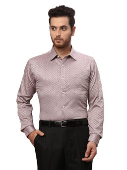 Raymond - Slim Fit Self Design Brown Formal Shirt