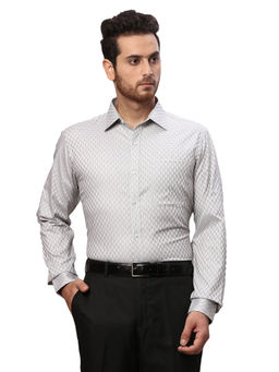 Raymond - Slim Fit Checkered Grey Formal Shirt