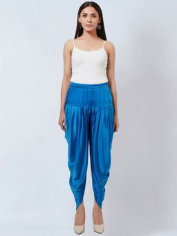 First Resort by Ramola Bachchan - Blue Satin Dhoti