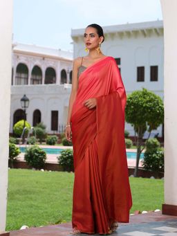 Swtantra - Earthy Horizon Satin Ombré Saree with Blouse