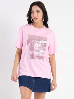 Madame - Pink Swarovski Detailed Cotton T-shirt