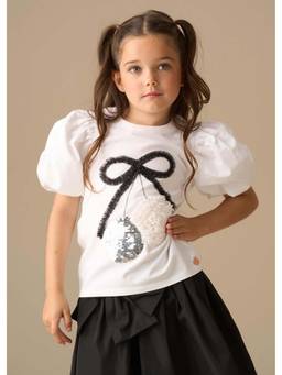 ANGEL & ROCKET - White Embellished Regular T-Shirt