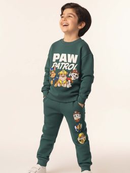 Napchief - Green Printed Relaxed Sweatshirt with Joggers