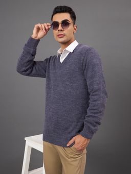 Club York - Blue Solid Sweater