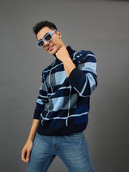 Club York - Navy Colorblocked Sweater