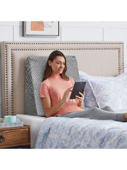 SLEEPSIA - Memory Foam Back Support Sleeping Bed Wedge Orthopaedic Incline Pillow Grey