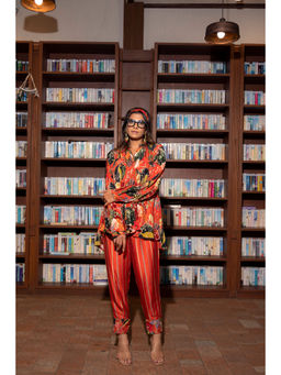 Vana Ethnics - Orange Printed Co-Ord (Set of 2)