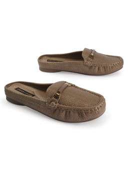 D'Shoe Lounge - Khaki Textured Mules