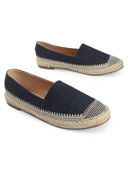 D'Shoe Lounge - Navy Blue Handcrafted Stitched Espadrille