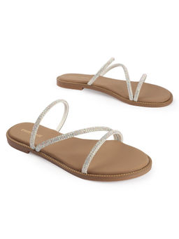 D'Shoe Lounge - Crystal Sliver Strap Flat