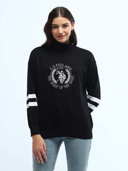 U.S. POLO ASSN. - Logo Embroidered Black Sweater