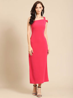 Dodo & Moa - Pink One Shoulder Maxi Dress