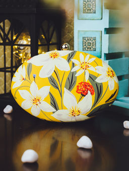 NR by Nidhi Rathi - Printed Yellow Clutch