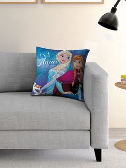Athom Living - Blue Athom Living Disney Forzen Character Printed Cushion with Cover – (16 X 16 Inches)