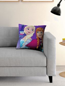 Athom Living - Purple Athom Living Disney Forzen Character Printed Cushion with Cover – (16 X 16 Inches)