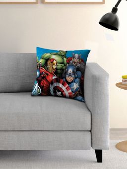 Athom Living - Teal Athom Living Marvel Character Printed Cushion with Cover – (16 X 16 Inches)