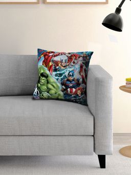 Athom Living - Multi-Color Athom Living Marvel Character Printed Cushion with Cover – (16 X 16 Inches)