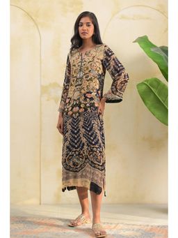 Doree By Rinkie - Women Georgette Black Printed Kurta with Pant