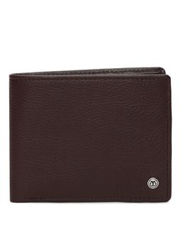Titan - Solid Leather Bifold Wallet in Color Brown