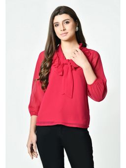 ALL WAYS YOU - Pink Solid Georgette Top