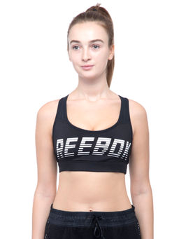 Reebok - Hero Racer Read Pad Printed Black Training Bra
