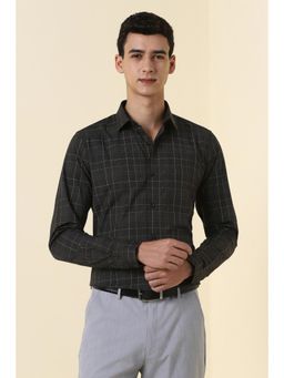 Allen Solly - Men Black Regular Check Full Sleeves Formal Shirt