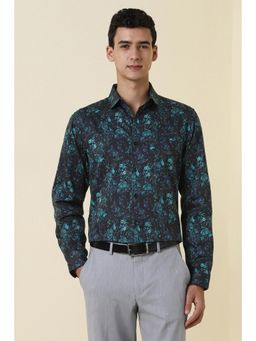 Allen Solly - Men Blue Slim Fit Print Full Sleeves Formal Shirt