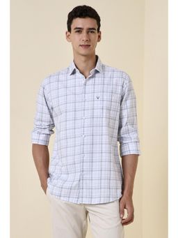 Allen Solly - Men Light Grey Slim Fit Check Full Sleeves Casual Shirt