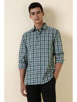 Allen Solly - Men Green Regular Fit Check Full Sleeves Casual Shirt