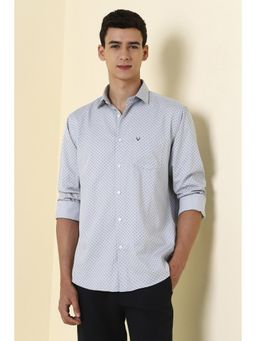 Allen Solly - Men Grey Slim Fit Print Full Sleeves Casual Shirt