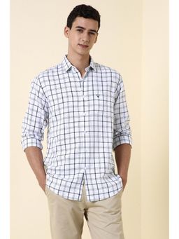 Allen Solly - Men White Regular Fit Check Full Sleeves Casual Shirt