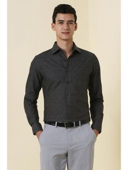 Allen Solly - Men Grey Print Full Sleeves Formal Shirt