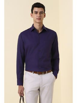 Allen Solly - Men Purple Regular Textured Full Sleeves Formal Shirt
