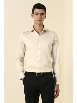 Allen Solly - Men Beige Regular Stripe Full Sleeves Formal Shirt