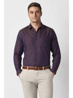 Peter England - Men Purple Slim Fit Full Sleeves Formal Shirt