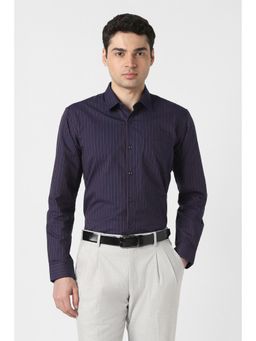 Peter England - Men Navy Regular Fit Full Sleeves Formal Shirt