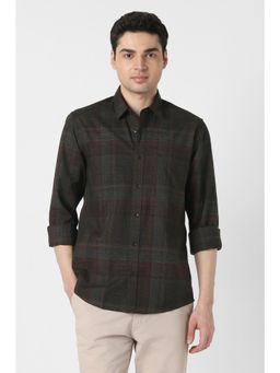 Peter England - Men Multicolor Slim Fit Check Full Sleeves Casual Shirt