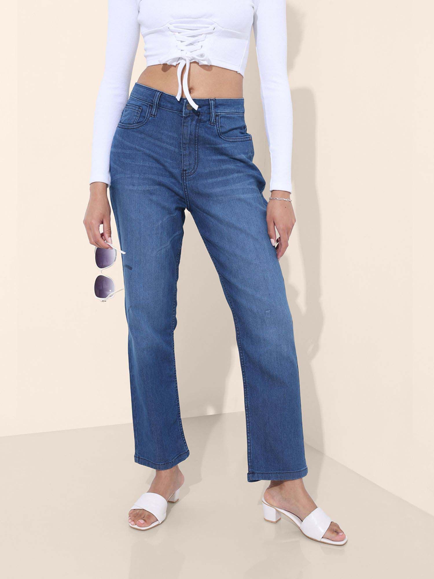 freehand Women Straight Fit Solid Mid-Rise Jeans-picture-31