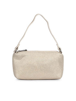 Saint G - Aria Crystal Embellished Off White Leather Mini Handbags